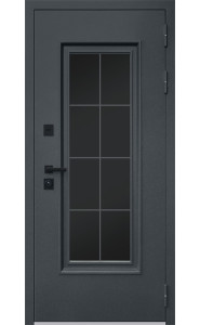 Стальная дверь "Titanium" с окном и английской решеткой (терморазрыв 3к)