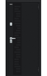 Входная дверь Thermo Техно Декор-2, цвет Букле черное/Snow Melinga